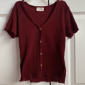 Maroon/Red cropped top